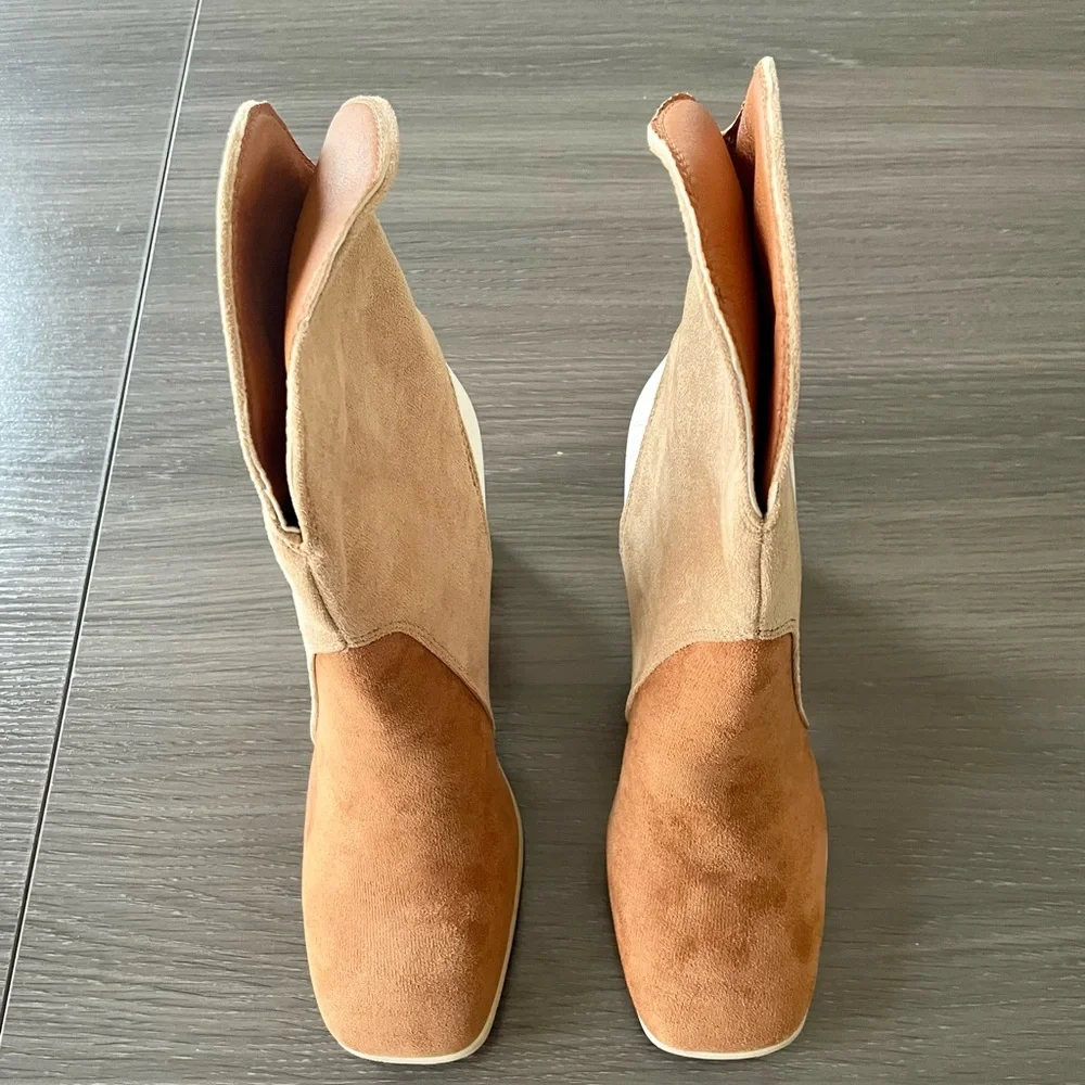 Chestnut Color Block Suede Boot - Picture 8 of 16